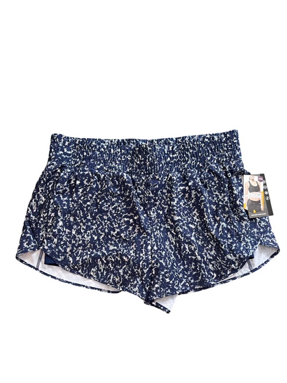 Avia Navy Blue Printed Elastic-Waist Athletic Shorts XXL